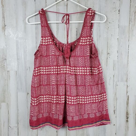 Lucky Brand Geo Print Tank Top Red Size Small - Picture 2 of 8